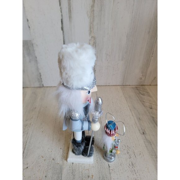 Nutcracker ornament figure set glitter Xmas wooden home decor unique - Picture 8 of 8